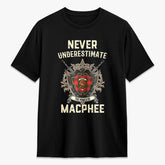 MacPhee Modern Tartan Crest 2D T-shirt - Never Underestimate Style